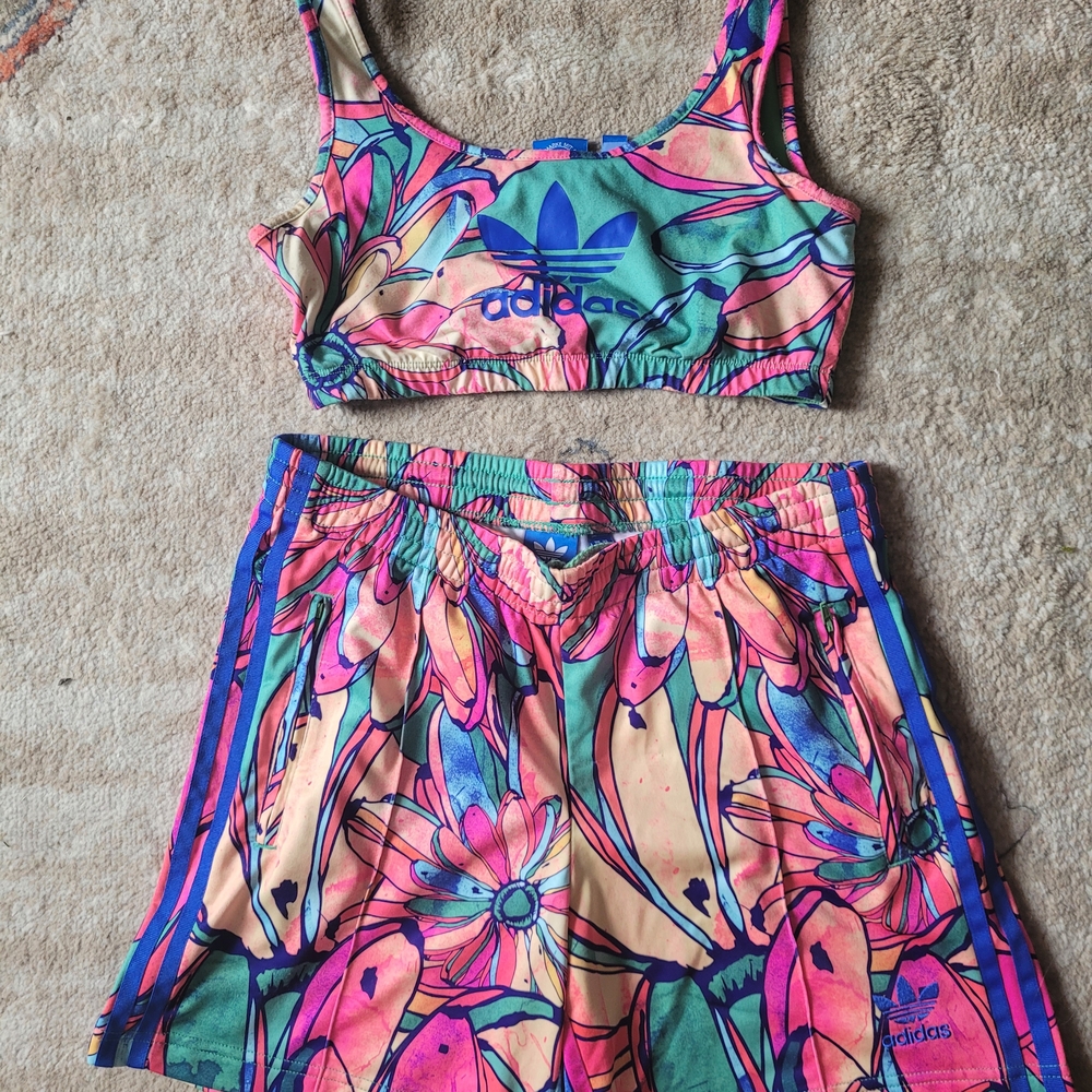 Adidas X Farm Rio Shorts And Crop Set